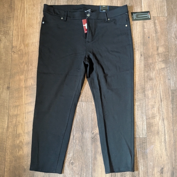 Avenue Pants - Avenue Black Ponte Jean Straight Leg Pants Women's Petite 20w
